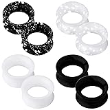 OUFER 8PCS Silicone Ear Gauges Flexible Ear Tunnels