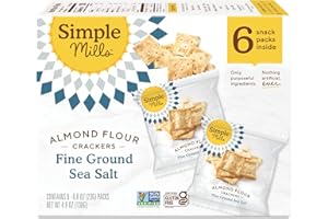 Simple Mills Almond Flour Crackers, Fine Ground Sea Salt Snack Packs - Gluten Free, Vegan, Healthy Snacks, 4.9 Ounce (Pack of 1)