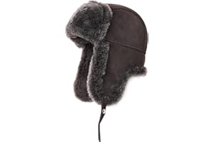Trapper Fur Leather Ushanka Hat Aviator Winter Sheepskin Russian Unisex Earflap Hat