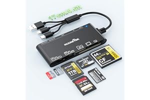 7 in 3 Multi Memory Card Reader - USB C Lighting USB3.0 Multi Card Reader for SD TF CF XD MS,SD Card Reader Adapter for for P