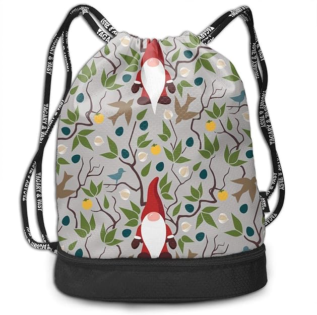 Mauritius Green Leaves Drawstring Bag Travel Swim Shoulder Backpack