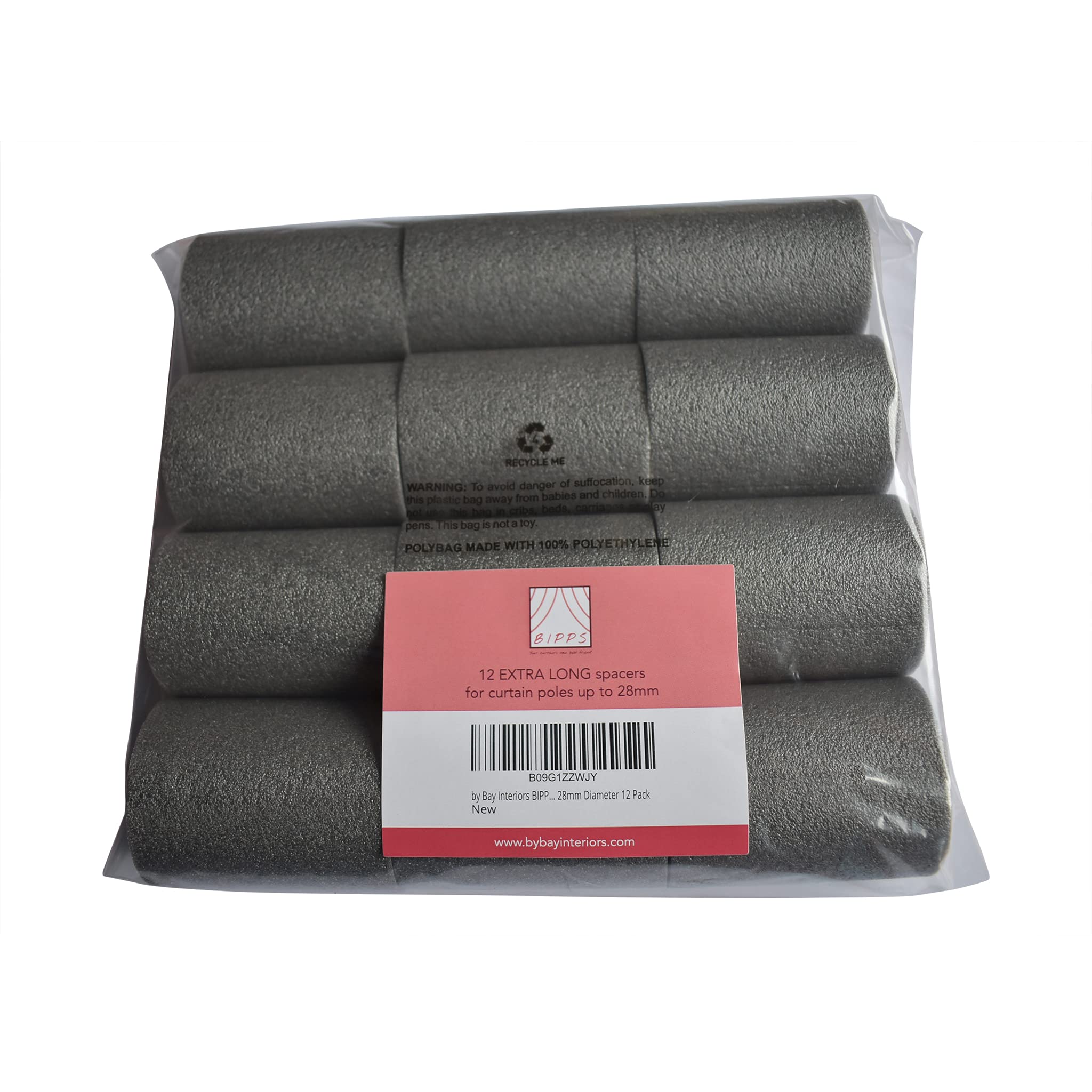 by Bay Interiors Curtain Spacers BIPPS Perfect Pleats 12 Pack Extra Long for Poles 28mm or 35mm Eyelet Curtains 50% Longer than Originals (B09G1ZZWJY)