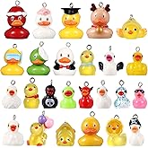 Misdary 25 Pcs Duck Resin Charms for Jewelry Making Colorful Charms Pendants Beads Pendant Ornaments for DIY Necklace Bracelet(Duck Style)