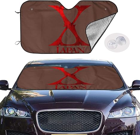 Amazon X Japan Hide X エックス 2 カーフロント サンシェード カバー 車用 フロントシェード サンシェード 凍結防止 夏 冬兼用 車用 日よけ 日焼け カバー 厚手 防水 雪対策 フロントガラス 紫外線対策 日除け 図案 簡単吸盤取付 汎用 サンシェード 車 バイク
