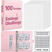 Buste Risparmio Budget Planner | 100 Buste A5 | Raccoglitore Per Risparmiare $5.050 | PVC Rosa - Foto 3