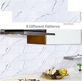 Hode Marble White Self Adhesive Tile Stickers 12 pcs 15x30 cm Glossy view 7