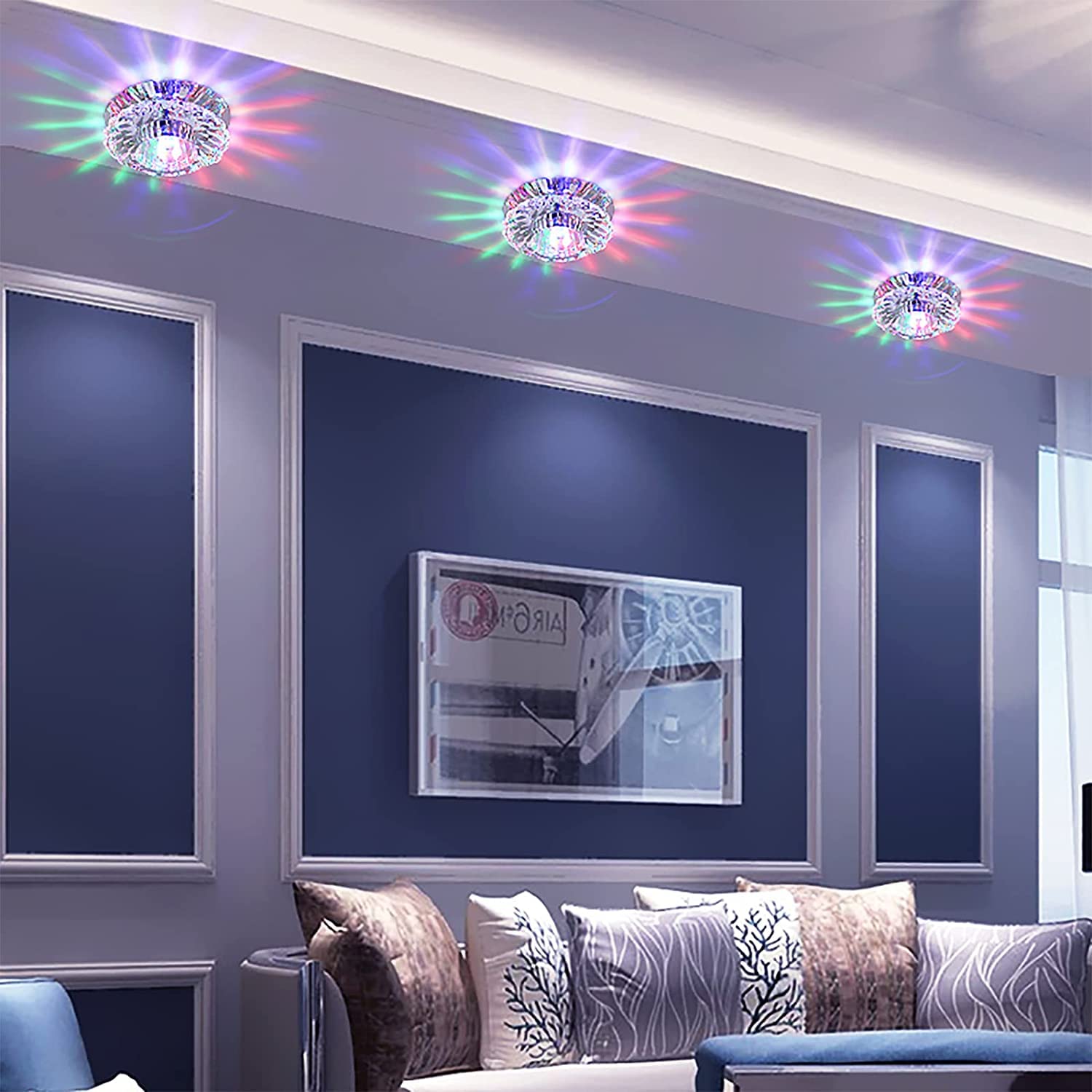 LED Ceiling Light, Crystal Glass Lamp, Lighting, Wall Light, Colourful