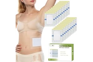 STFOCE 20Pcs Castor Oil Pack Wrap, Medium Transparent Film Castor Oil Pack, Castor Oil Pack Wrap Organic Cotton, No Irritation, Anti Leakage, Portable(Oil Not Included) (1 Count (Pack of 20))
