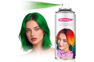 WAYBESTY Temporary Hair Color Spray For Kids Women Men, Washable Hair Dye Spray One-Day Hair Color Wax For Cosplay Party DIY, Christmas Party, Halloween Crazy Hair Day (Green, 4.06 oz)