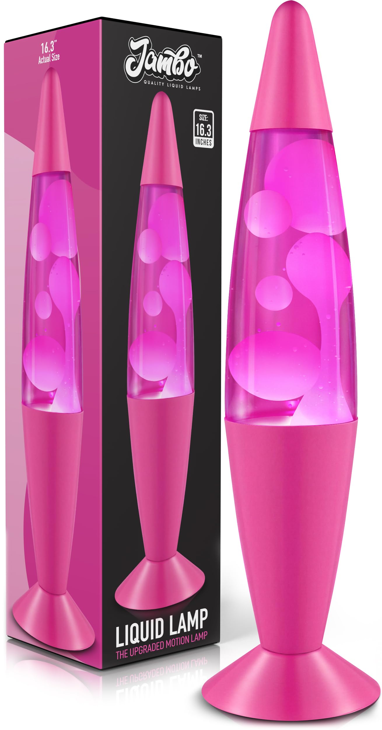 Photo 1 of JAMBO 16" Beautiful Lamp- Pink with White/Pink Wax, Relaxing Liquid Light, Night Light Nightlight, Home Decor Living Room Office Bedroom Lamp for Adults Teens Kids, Magma Motion