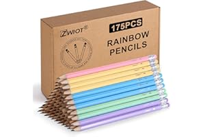 ZWIOT ZWlOT Wood-Cased Pencils, Pre Sharpened Pencils, 175 Count #2 HB Pencil with Eraser Bulk, School Classroom Teacher Supplies Gifts