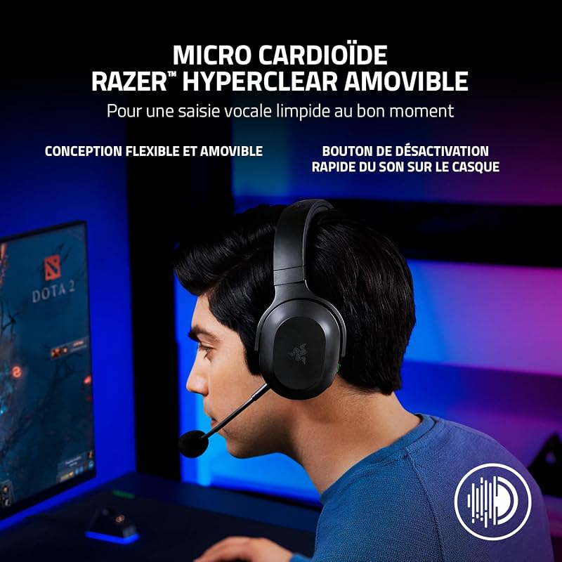 Barracuda X - Casque Gaming sans Fil Multiplateforme (SmartSwitch Dual sans Fil, Design Ergonomique, TriForce 40mm, Microphone Cardioïde, Contrôles sur Casque, Batterie de 50h, USB-C) Noir