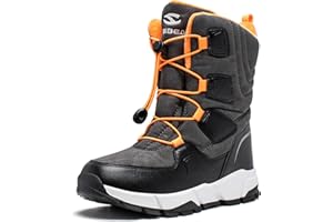 HOBIBEAR Kids Snow Boots Boys Girls Mid Calf Waterproof Warm Faux Fur Lined Insulated Winter Shoes(Toddler/Little Kid/Big Kid)