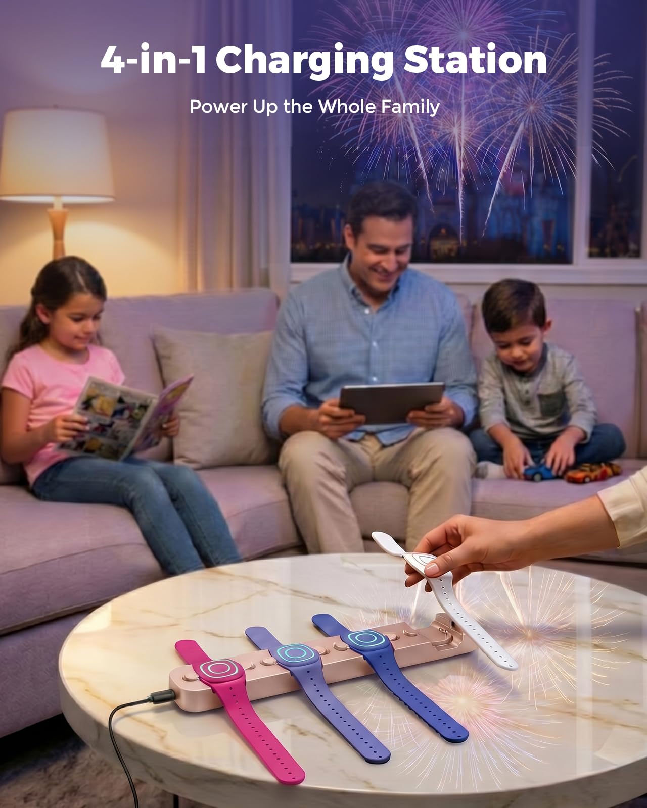 Condition photo showing New/Like New for doohoeek charging station for magicband+ plus magic band, 4-in-1 charger portable for disneyland mag