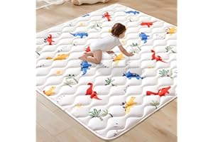VIVIDVIBEBEARPAS Odorless Premium Foam Baby Play Mat, Soft Microfiber Fabric Crawling Mat for Floor- Comfortable and Hypoallergenic, Non-Slip Cushioned Floor Playpen mat for Infants,Babies,Toddlers