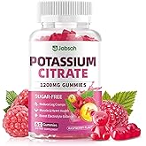 Potassium Citrate Gummies 1200mg, Sugar-Free Potassium Supplement for Adults Women & Men, Supports Leg Cramps & Muscle & Heart Health, Vegan, Gluten Free - Raspberry Flavor (60 Count)