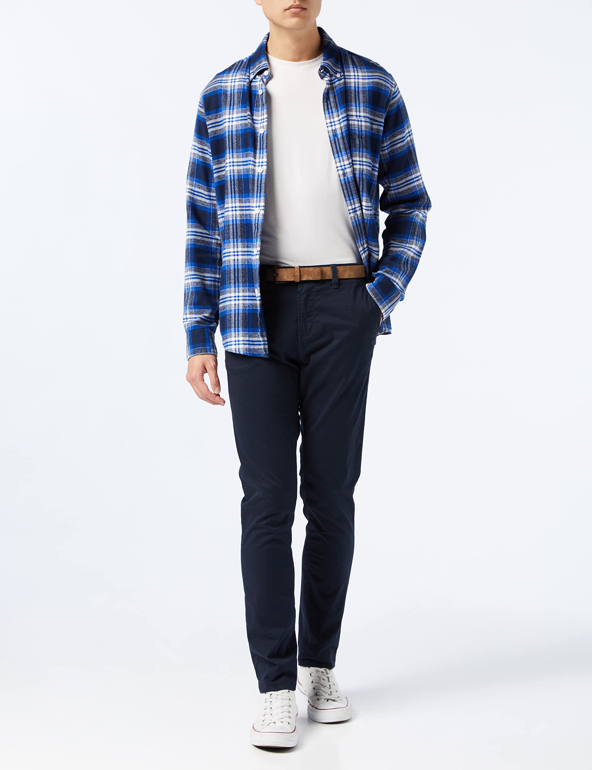 TOM TAILOR Denim Herren Slim Fit Chino Hose mit Gürtel 10668 - Sky Captain Blue 32W / 32L 6