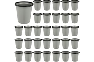 Maxdot 36 Pcs Bathroom Trash Cans Bulk 2 Gallon Small Waste Basket Round Garbage Can Plastic Trash Bin Small Container for Home Dorm Kitchen Office Living Room Study Compact Space (Gray)