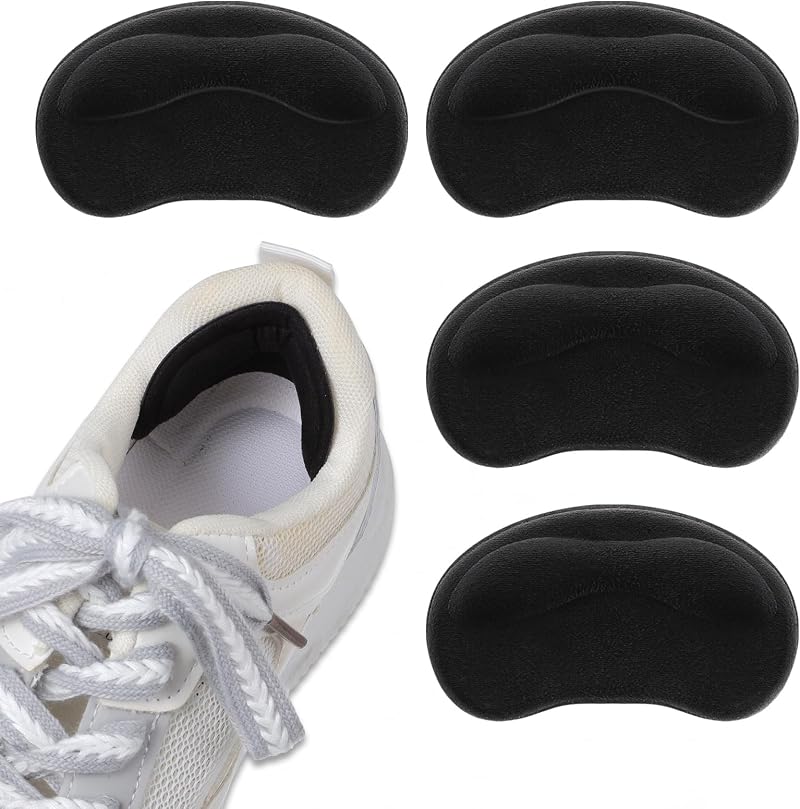 Sibba 2 Pair Self-Adhesive Heel Grips Cushions Pads Black