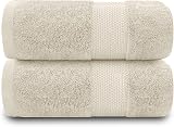 GC GAVENO CAVAILIA Fade Resistant Bath Towels Set 700 GSM Cream 2PK