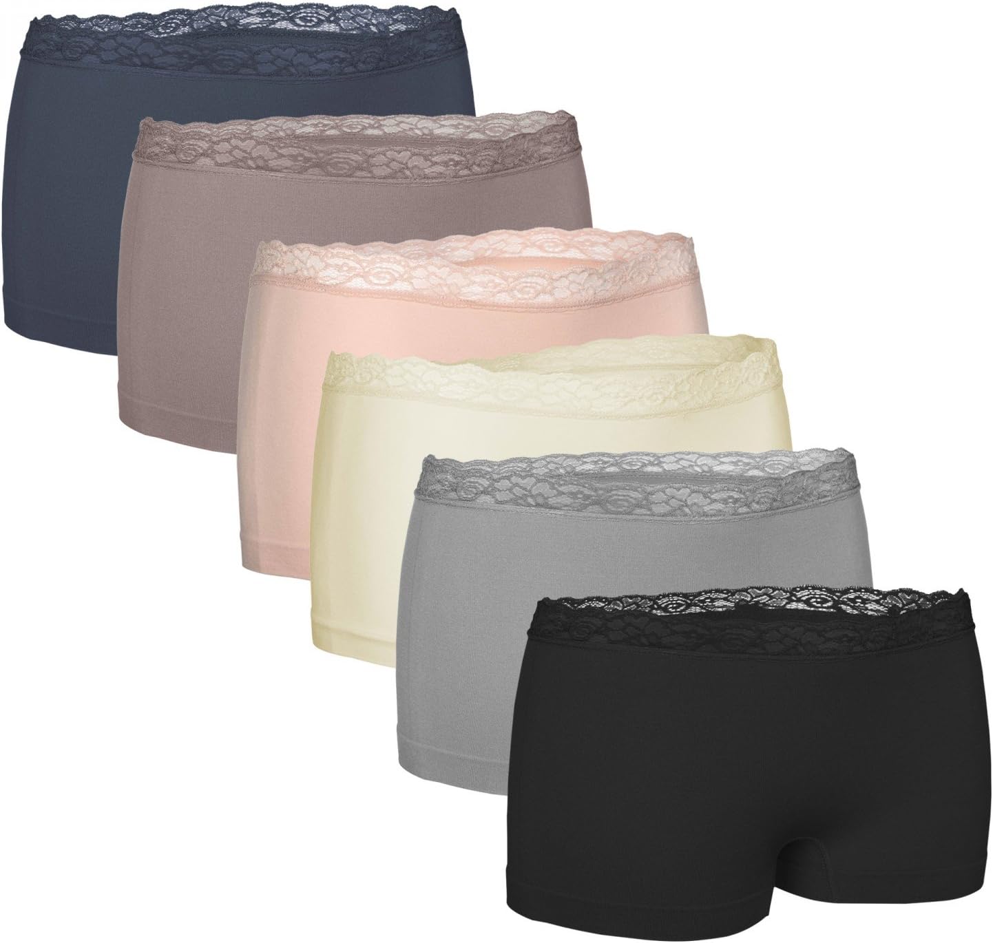 Fabio Farini 6 Seamless Womens Girls Panties Hipster Knickers with lace