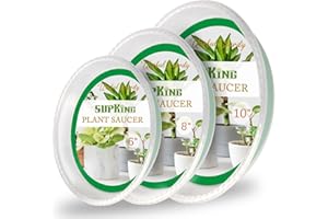 SupKing Plant Saucers 9 Packs of 6inch 8inch 10inch,Durable Clear Plastic Drip Tray Thicker Sturdier Plant Pot Saucers Strong