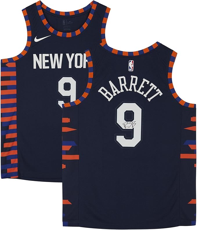 RJ Barrett New York Knicks Autographed Nike Navy 2019-20 City Edition