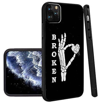 Amazoncom Broken Heart Iphone 11 Pro Max Phone Case Black