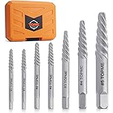 TOPME Screw Extractor Set, 7PCS Easy Out Screw Extractor Set, Stripped Screw Extractor for Removing Damaged Screws, Broken Bo