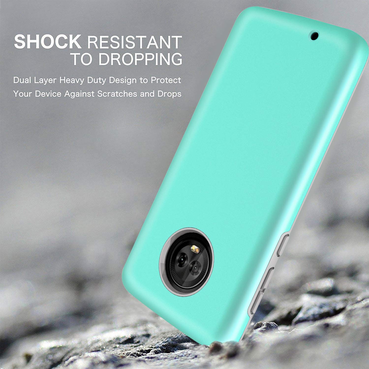 Moto G6 Case, Androgate [Pearl Series] Hybrid Matte Protective Back Cover Bumper Case Motorola Moto G 6th Generation (2018), Mint