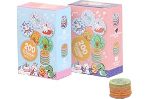 FEVBCNRJ Sticker Refills Compatible with Melissa and Doug, Sticker Wow Stamp Refill, Arts and Crafts Refill Stickers, 2-Pack (Favorite Things, Pets Pack 1) - 200 Stickers Each(400 Total) for Any Stamper