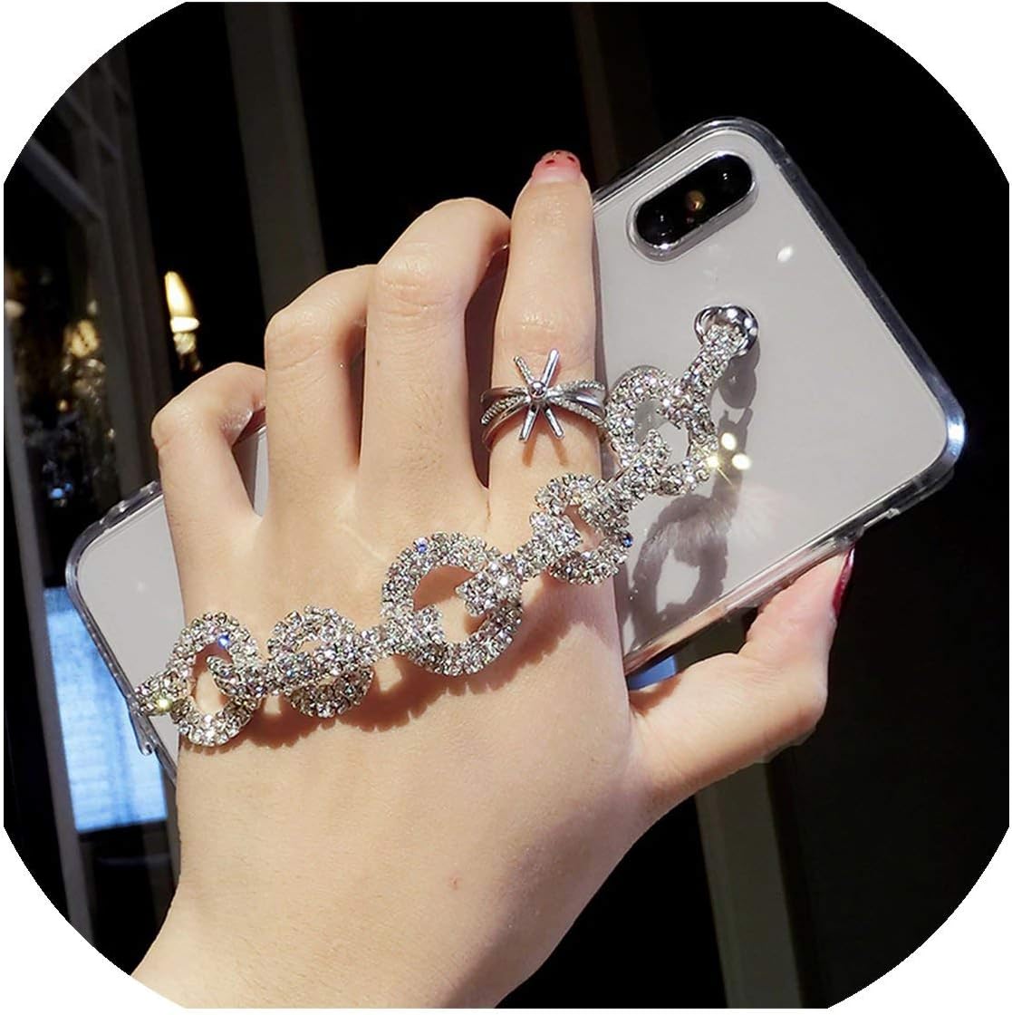 Women Bling Rhinestone Diamond Bracelet Chain Case for Samsung Galaxy Note 10 S10 5G S10E S7 S8 S9 Plus Case Soft TPU Back Cover,S9,Clear