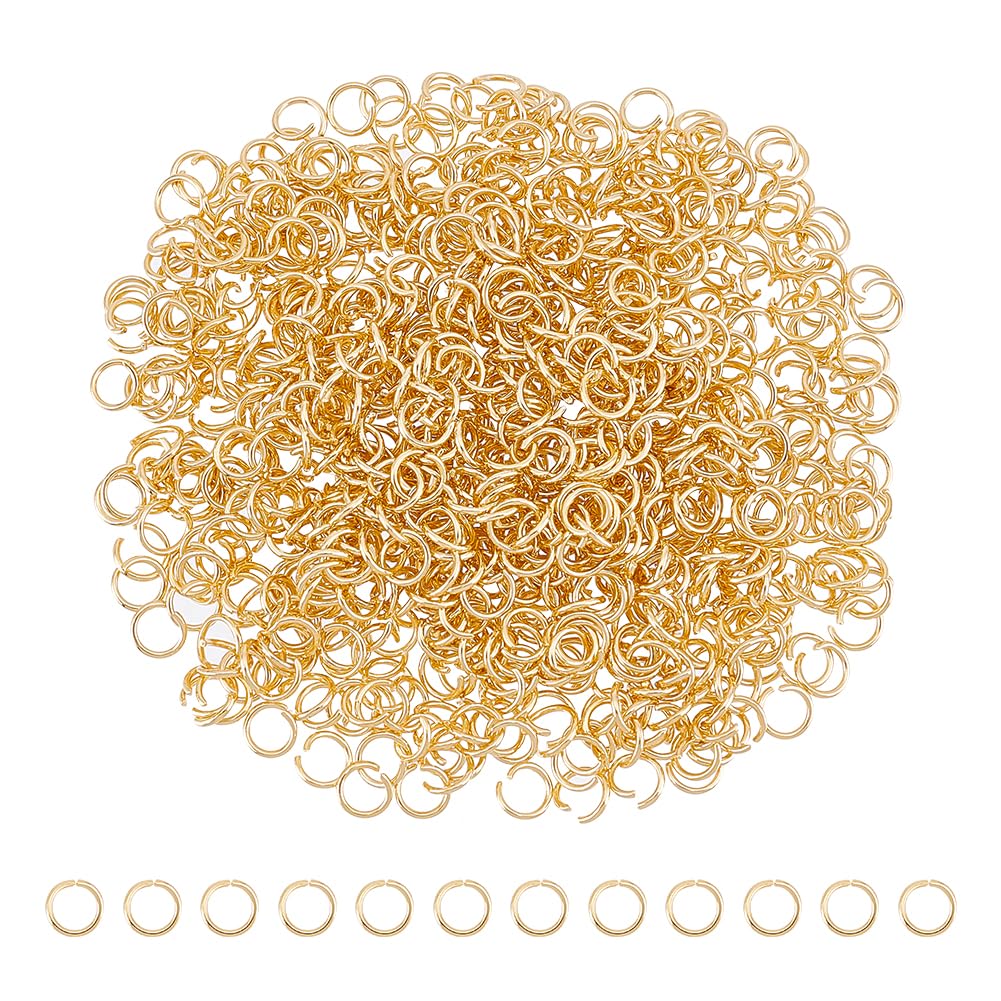 UNICRAFTALE 800 Pcs 304 Stainless Steel Open Jump Rings 5 mm Round Rings Golden Jump Rings Metal Connectors for DIY Jewelry Crafting and Keychain Accessories Earring Bracelet Pendant Choker Making