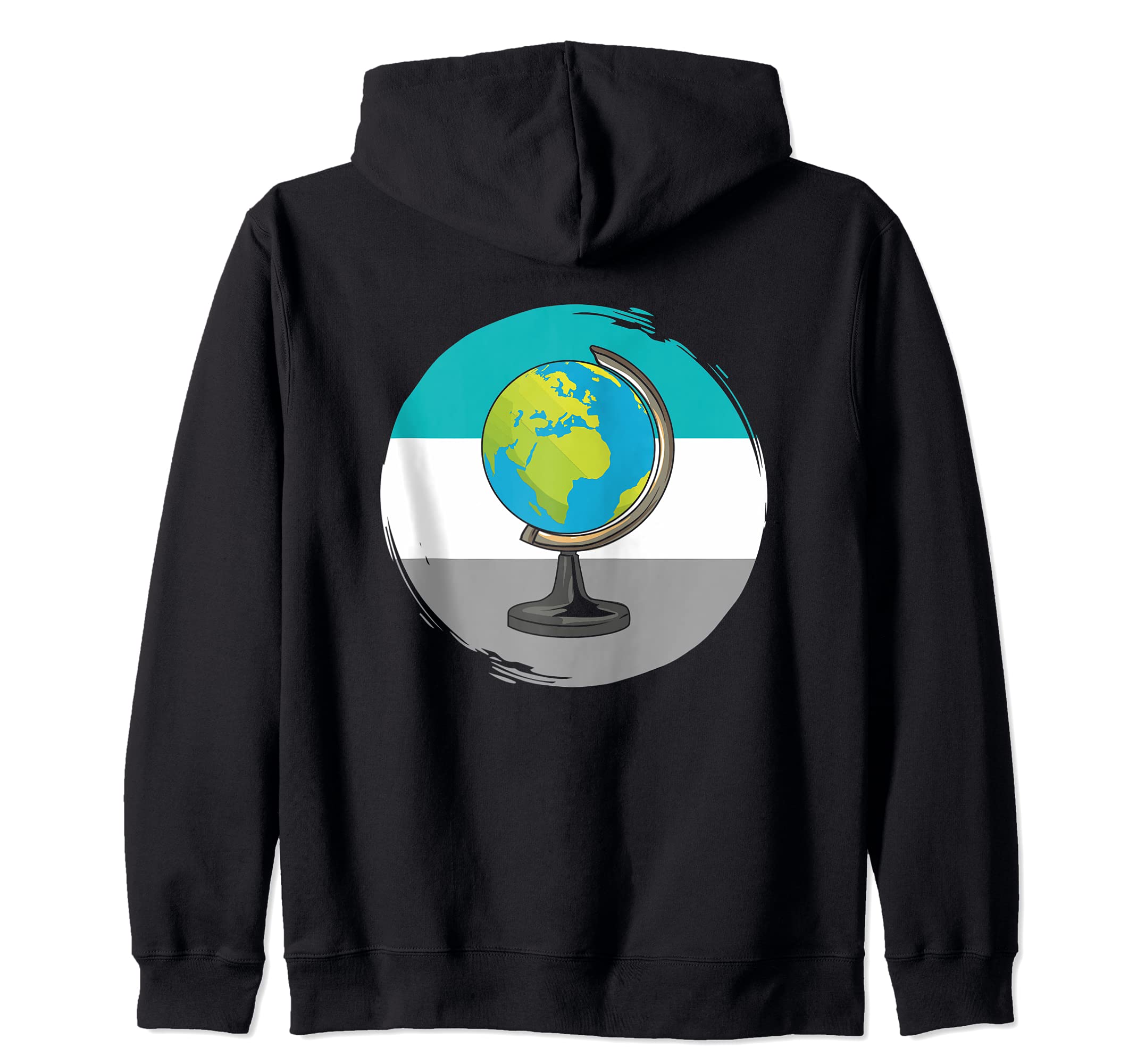 Tabletop Desk Globe Illustration For A Geography Teacher Zip Hoodie