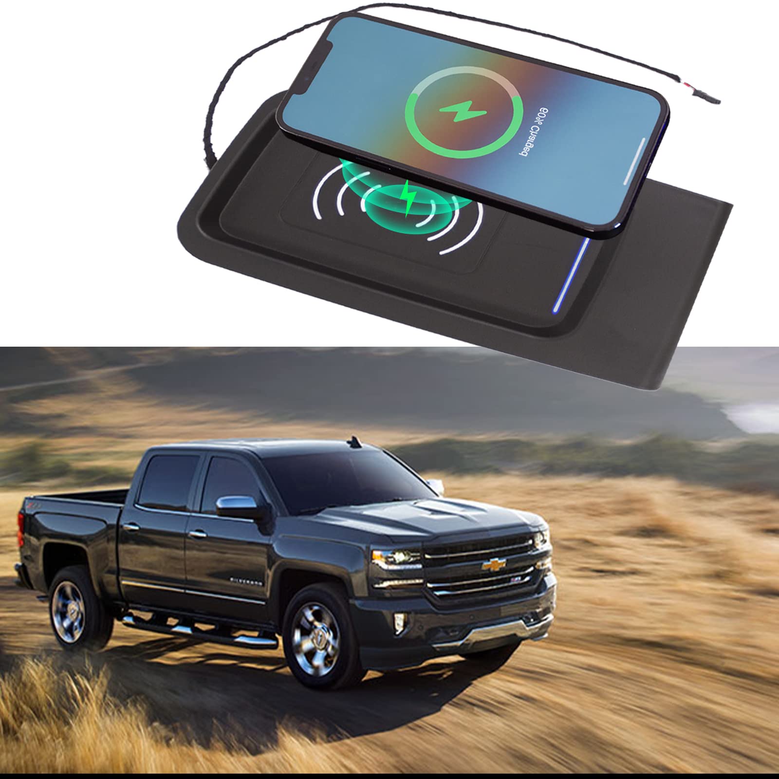 Photo 1 of Xipoo Wireless Charger Compatible with 2015-2018 Chevy Silverado GMC Sierra Wireless Charging Tray Jump Seat Replacement for 2015-2018 Chevy Silverado Accessories