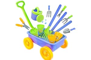 SMILESSKIDDO Kids Gardening Set - Toddler Gardening Set with Wagon for Kids,Stem Pretend Play - Toddler Outdoor Toys for Boys and Girls(14 pcs)