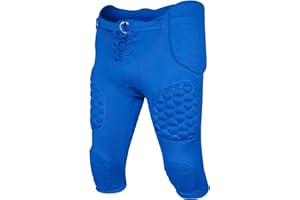 Exxact Sports Rebel Mens Integrated Football Pants with Built-in Pads, Lightweight Football Practice Pants with Lace-up Fly