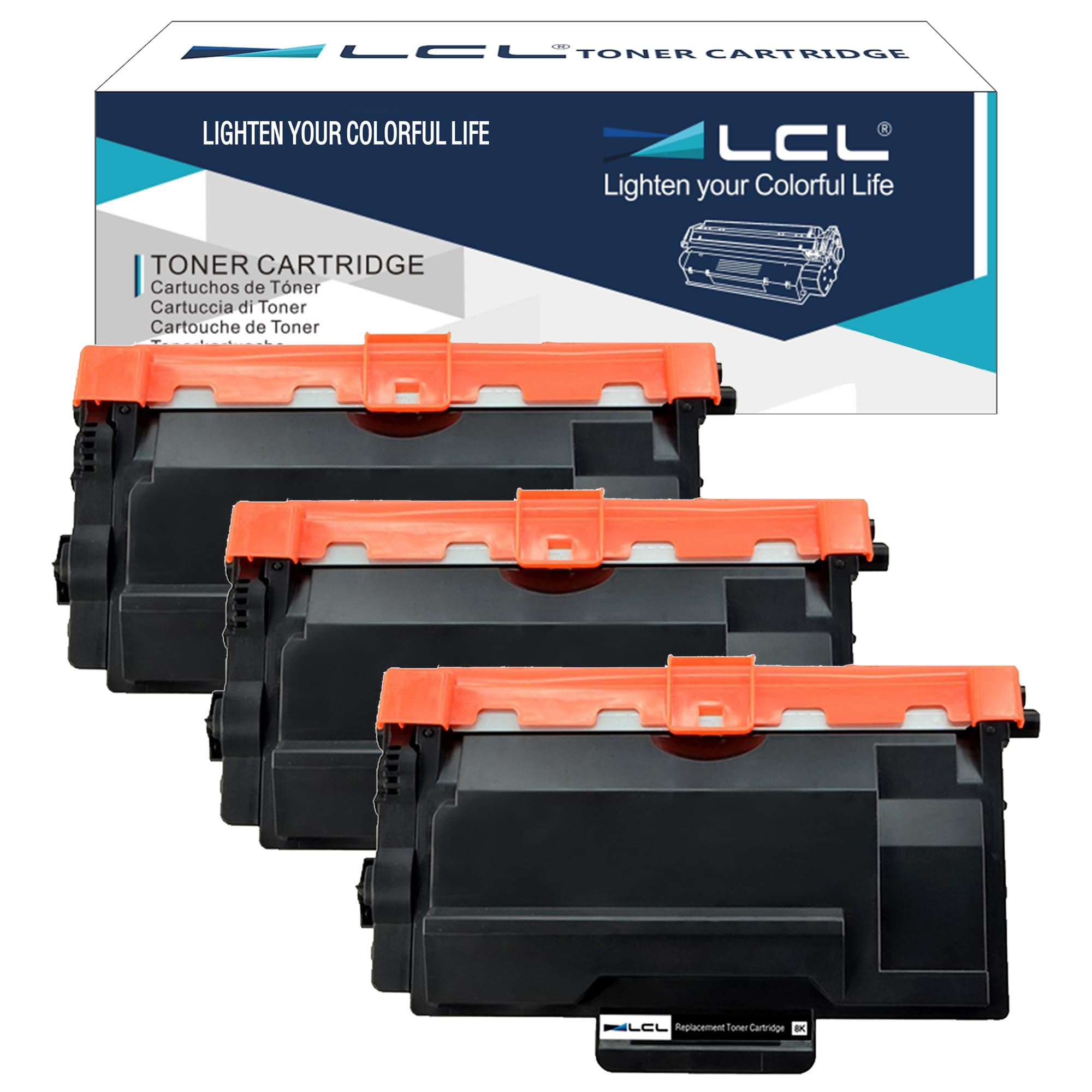 LCL Compatible Toner Cartridge TN3480 TN3430 TN-3480 TN-3430 8000 pages (3 Black) Replacement for Brother HL-L5000D HL-L5100DN HL-L5200DW HL-L5200DWT HL-L6200DW HL-L6200DWT HL-L6250DW HL-L6300DW