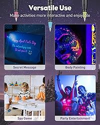 Uniclife 3 Pcs Invisible Ink Pen with 3 Pcs UV LED