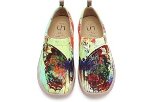 UIN Women's Fashion Floral Art Sneaker Painted Canvas Slip-On Ladies Travel Shoes