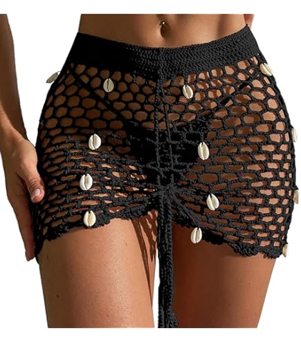 Swimsuit Cover Up Onhaway Women's Crochet Beach Cover Up Mini