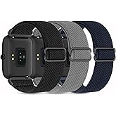 Folavii 3 Pack Stretchy Nylon Band Compatible with Wyze Watch 47mm 44mm, 22mm Soft Elastic Strap Adjustable Sports Replacement Wristbands for Wyze Watch 44 47mm for Women Men