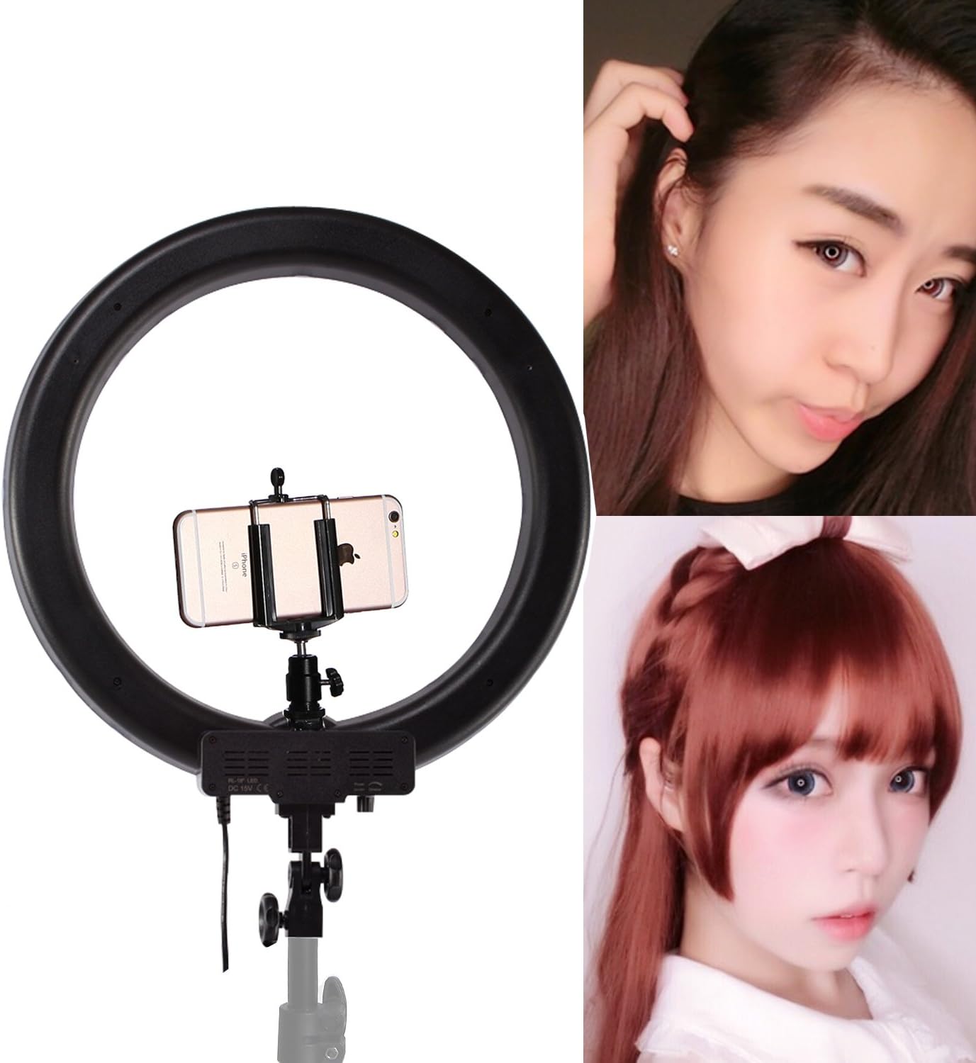 Selens Camera Photo Video 18" Outer 55W 240PCS LED SMD Ring Light 5500K Dimmable Photography Ring Video Light for Camera Fill Light Come with DSLR Camera Cellphone Holder Mount