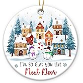 Tiny Detalles Neighbor Ornaments 2025, Unique Gifts for Neighbors at Christmas, Holiday, Ceramic Ornaments for Christmas Hanging Decorations, Neighborhood Gifts for Friends and Neighbors Next Door