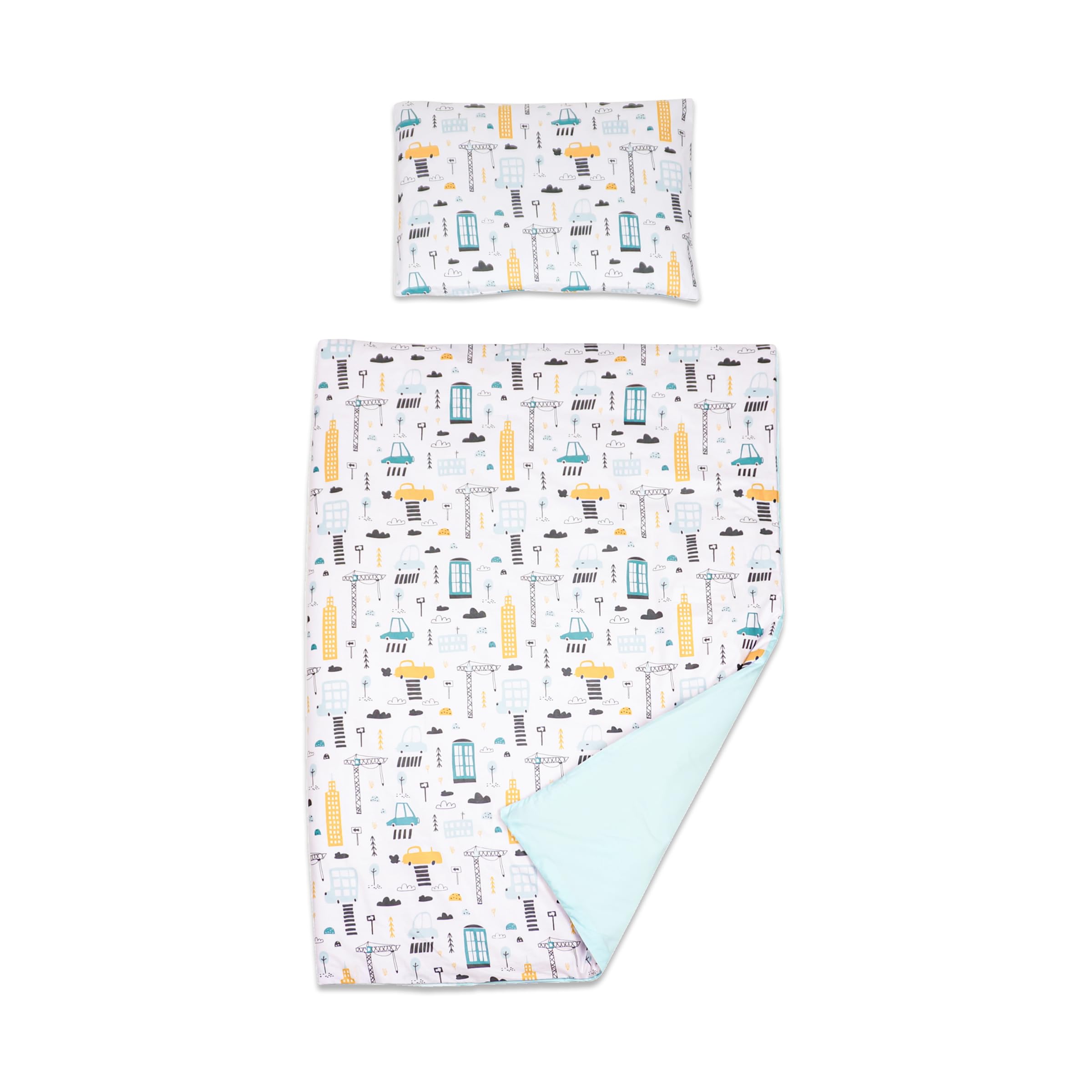 Baby Comfort 2 Piece Duvet Cover & Pillowcase Bedding Set 150x120 cm for Toddler Junior Cot Bed 12M+ (City)
