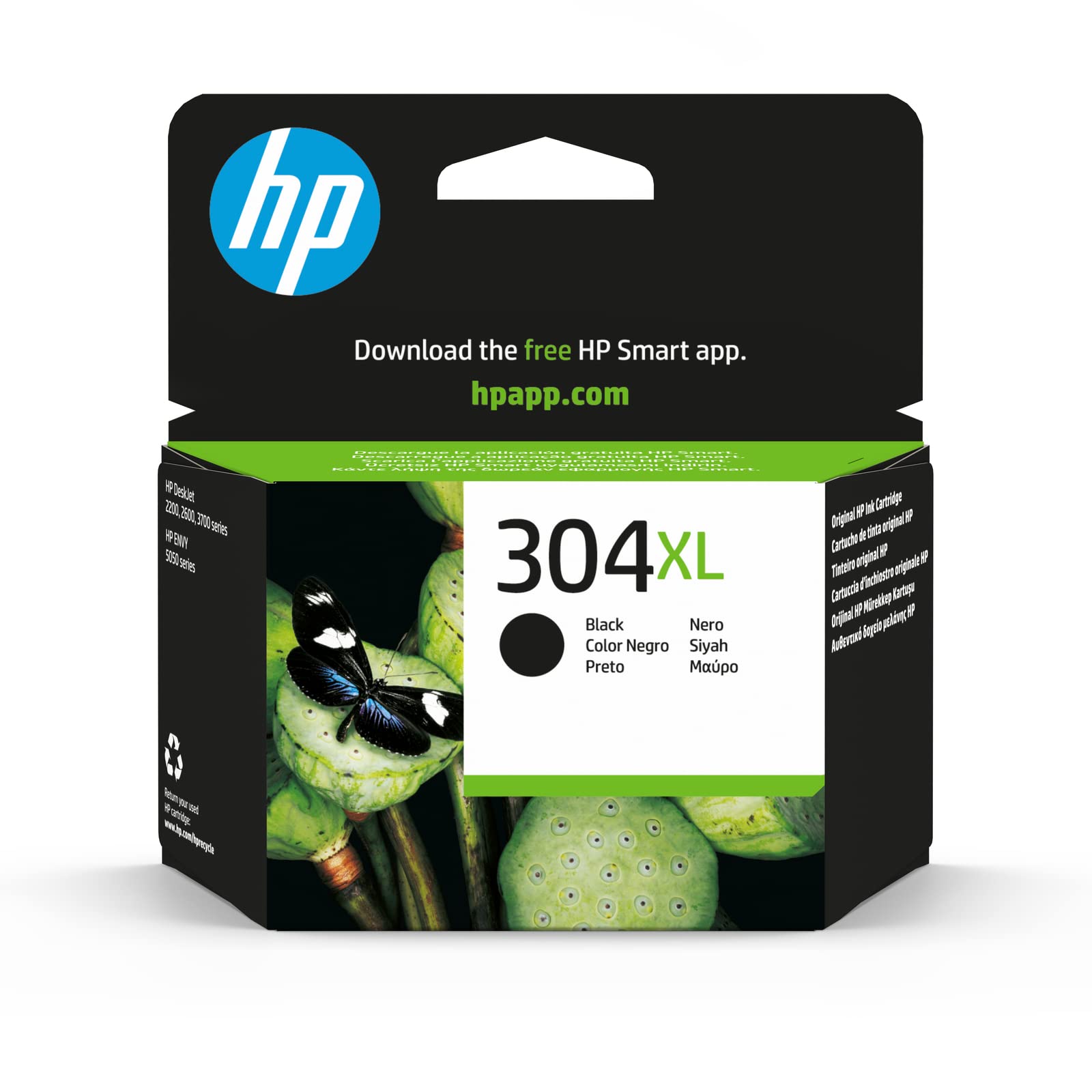 HP N9K08AE 304XL High Yield Original Ink Cartridge, Black, Packaging may vary, Pack of 1