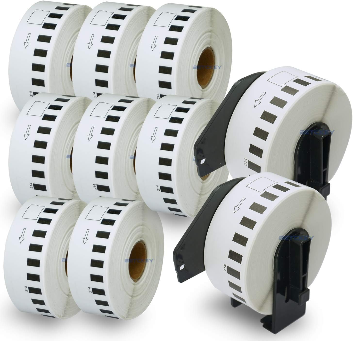BETCKEY - Compatible DK-2214 Continuous Length 1/2"x 100'(12mm x 30.48m) Replacement Labels, 10 Rolls Compatible with Brother QL Label Printers : Office Products