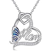 VONALA Mother Daughter Necklace Sterling Silver Mom Pendant Necklaces Mother's Day Jewelry Gifts for Mama Grandma Wife