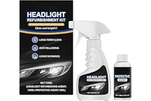 2026 Upgrade Q4 Headlight Restoration Polish, Automotive Tourgoing Headlamp Restoration Fluid Kit for Cloudy or Yellowed Head