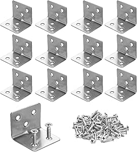 12 piezas de soporte de esquina de acero inoxidable resistente, soporte